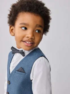 Online Baker by Ted Baker Waistcoat Shirt And Trousers Set Blue