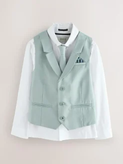 Baker by Ted Baker Waistcoat, Shirt And Tie Set Green