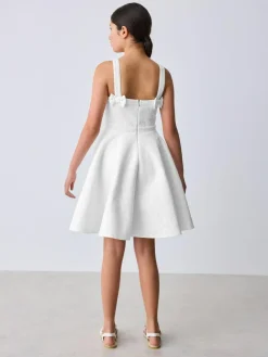 Sale Baker by Ted Baker White Lace Bow Scuba Dress