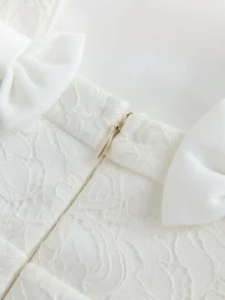 Sale Baker by Ted Baker White Lace Bow Scuba Dress