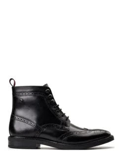 Hot Base London Bristol Brogue Boot Black