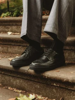 Hot Base London Clapton Brogue Trainer Black