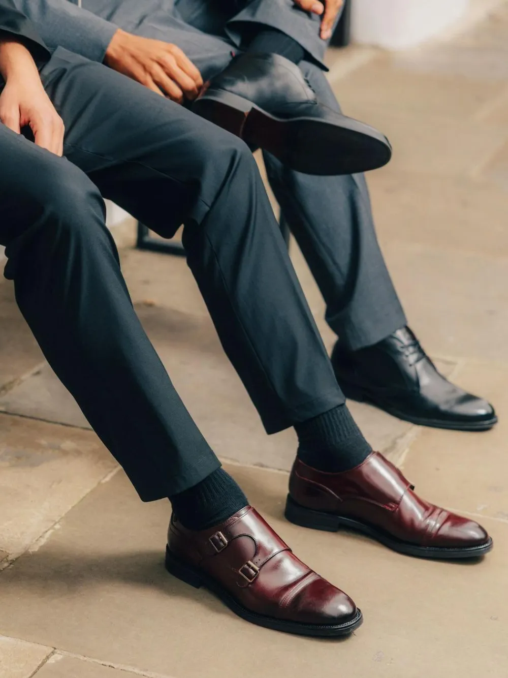 Outlet Base London Taper Monk Shoe Bordo Red