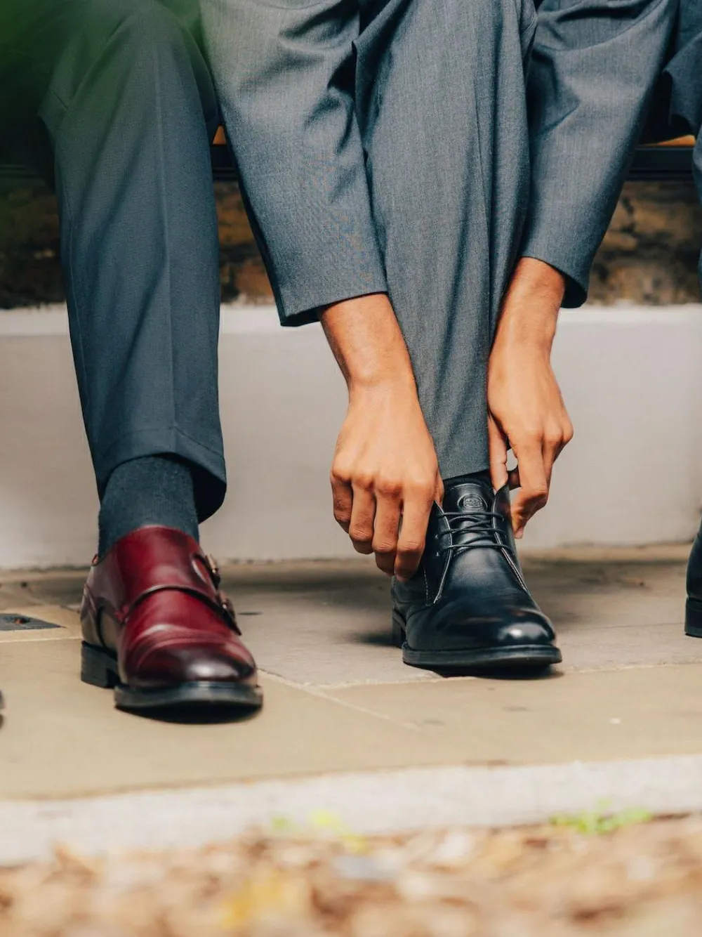 Outlet Base London Taper Monk Shoe Bordo Red