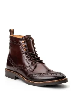 Clearance Base London Bristol Brogue Boot Burnt Brown