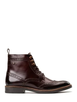 Clearance Base London Bristol Brogue Boot Burnt Brown