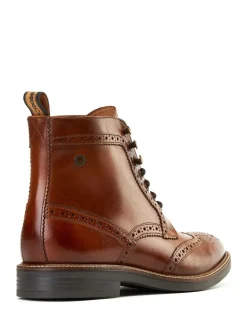 Clearance Base London Bristol Brogue Boot Burnt Tan Brown