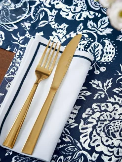 Bedeck of Belfast Set of 4 Saja 100% Cotton Napkins Midnight Navy