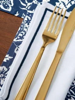 Bedeck of Belfast Set of 4 Saja 100% Cotton Napkins Midnight Navy