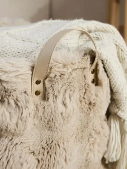 Next Beige Faux Fur Storage Basket^ Storage & Organisation