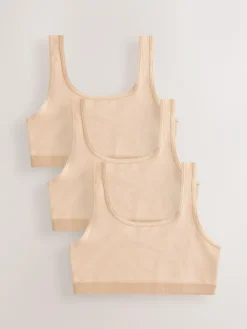 New Next Beige Scoop Crop Tops 3 Pack (5-16yrs)