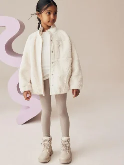 Next Beige Seamless Ribbed High Waist Leggings (3-16yrs)^ Pants & Leggings|Pants & Leggings