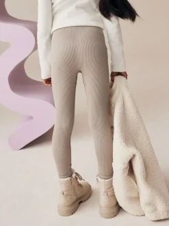 Next Beige Seamless Ribbed High Waist Leggings (3-16yrs)^ Pants & Leggings|Pants & Leggings