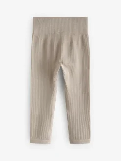 Next Beige Seamless Ribbed High Waist Leggings (3-16yrs)^ Pants & Leggings|Pants & Leggings