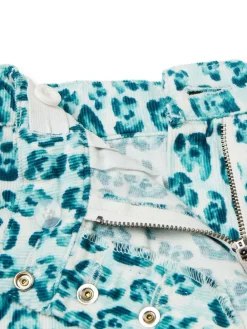 Benetton Blue Leopard Print Velvet Skort