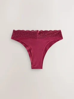 Next Extra High Leg Cotton Lace Knickers 4 Pack^Women All Lingerie|Panties