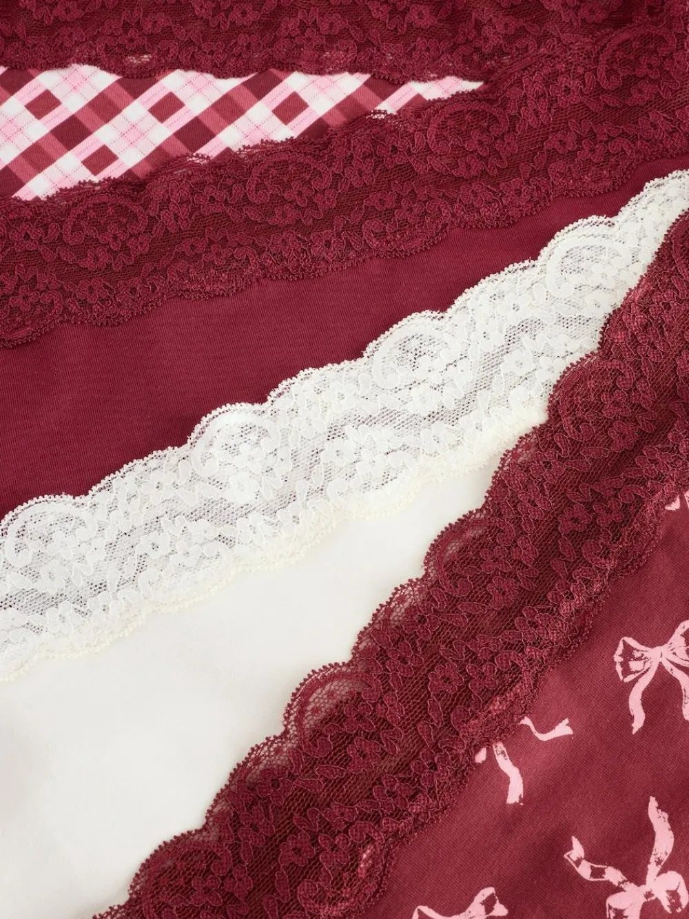 Clearance Next Midi Cotton Lace Knickers 4 Pack Berry Bow Print