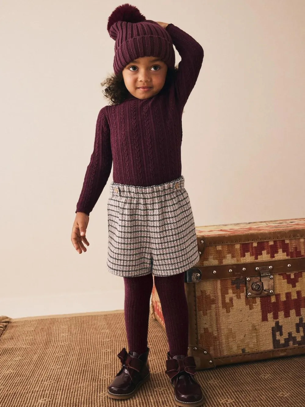 Next Berry Check Skort and Tights (3mths-7yrs)^ Shorts