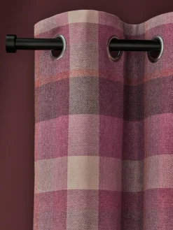 Next Berry Pink Brushed Check Eyelet Lined Curtains^ Curtains & Blinds