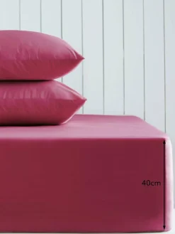Next Berry Pink Cotton Rich Extra Deep Fitted Bed Sheet^ Bedsheets & Pillow Cases