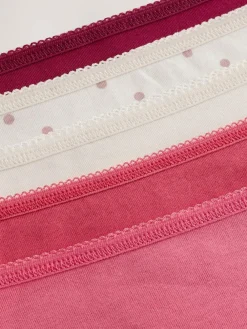 Next Berry Pink Full Brief Cotton Rich Knickers 5 Pack^Women Panties