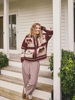 Next Berry Pink House Knit Cardigan^Women Knitwear|Knitwear