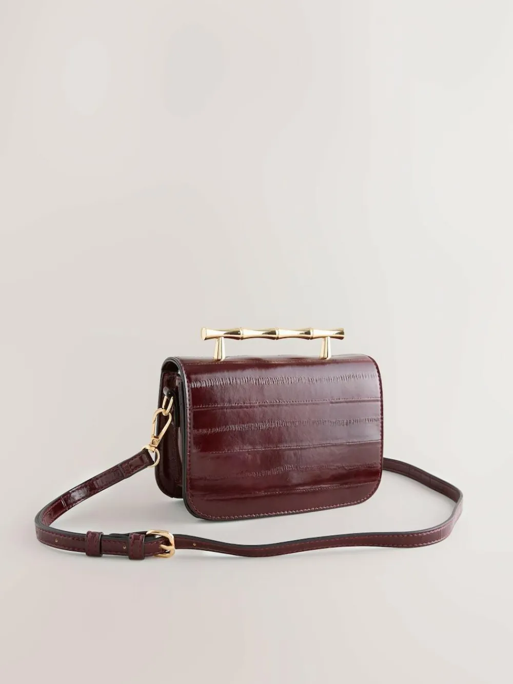 Next Berry Red Gold Hardware Top Handle Bag^Women Bags