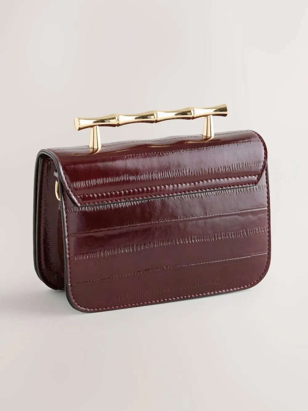 Next Berry Red Gold Hardware Top Handle Bag^Women Bags