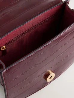 Next Berry Red Gold Hardware Top Handle Bag^Women Bags