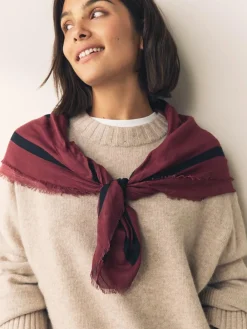 Next Berry Red N Swirl Square Lightweight Scarf^Women Hats, Gloves & Scarves|Hats, Gloves & Scarves