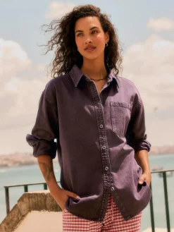 Next Berry Red Oversize Denim Shirt^Women Tops & T-Shirts|Blouses & Shirts