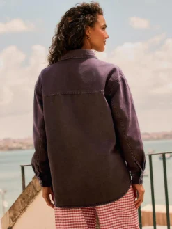 Next Berry Red Oversize Denim Shirt^Women Tops & T-Shirts|Blouses & Shirts