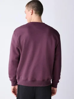 Next Berry Red Regular Fit Heavyweight Cotton Rich Crew Neck Sweatshirt^ Nightwear|Sweatshirts & Hoodies