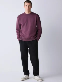 Next Berry Red Regular Fit Heavyweight Cotton Rich Crew Neck Sweatshirt^ Nightwear|Sweatshirts & Hoodies