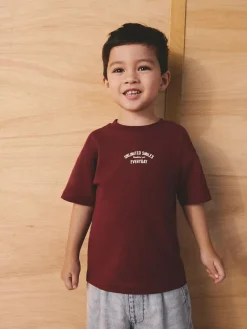 Next Berry Red Slogan Short Sleeve Back Print T-Shirt (3mths-7yrs)