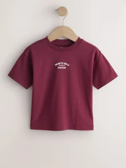 Next Berry Red Slogan Short Sleeve Back Print T-Shirt (3mths-7yrs)