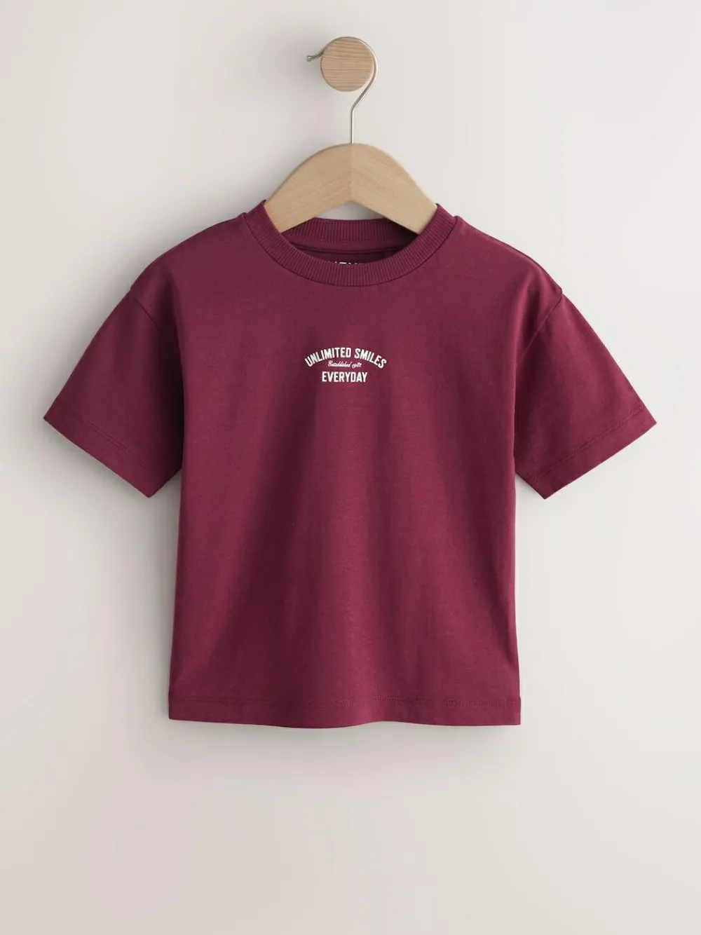 Next Berry Red Slogan Short Sleeve Back Print T-Shirt (3mths-7yrs)