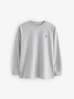 Next Stag Logo Long Sleeve Cosy T-Shirts 4 Pack (3-16yrs)^BOY Tops|T-Shirts