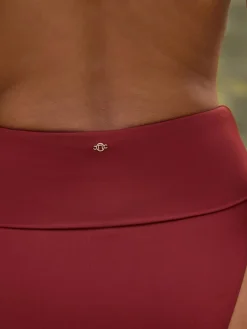 Hot Next Berry Wine High Waist High Leg Roll Top