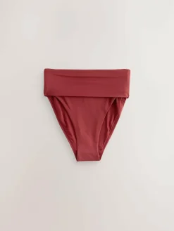 Hot Next Berry Wine High Waist High Leg Roll Top