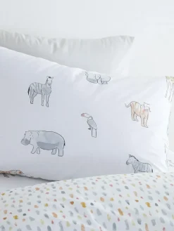 Bianca Natural Kids Zoo Animals 100% Cotton Duvet Cover And Pillowcase Set^ Childrens Bedding|Branded Bedlinen