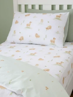 Bianca White Mini Moo Cow Cotton Fitted Sheet^ Bedsheets & Pillow Cases