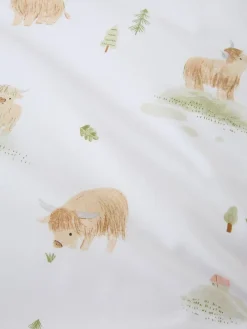 Bianca White Mini Moo Cow Cotton Fitted Sheet^ Bedsheets & Pillow Cases