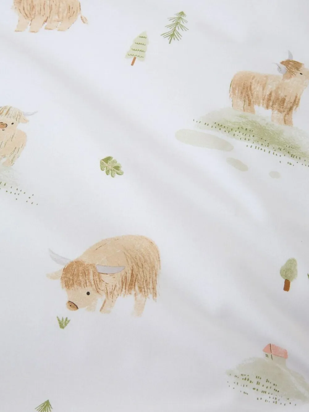 Bianca White Mini Moo Cow Cotton Fitted Sheet^ Bedsheets & Pillow Cases