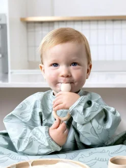 Bibado Green Coverall Weaning Bib - Dino Roar^ Bibs