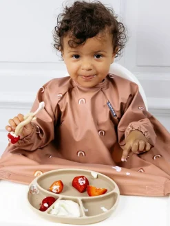 Sale Bibado Terracotta Coverall Weaning Bib - Chasing Rainbows Bibs