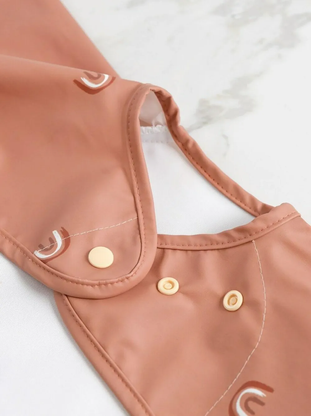 Sale Bibado Terracotta Coverall Weaning Bib - Chasing Rainbows Bibs