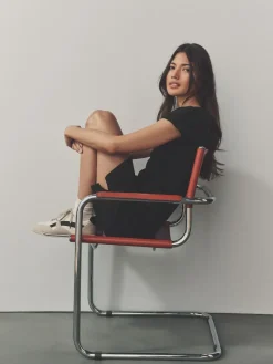 Next 100% Cotton Cap Sleeve V-Neck Mini Dress^Women Dresses