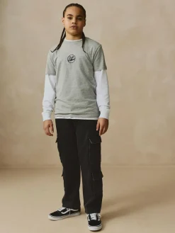 Best Next Black 100% Cotton Denim Multipocket Cargo Jeans (3-16yrs)