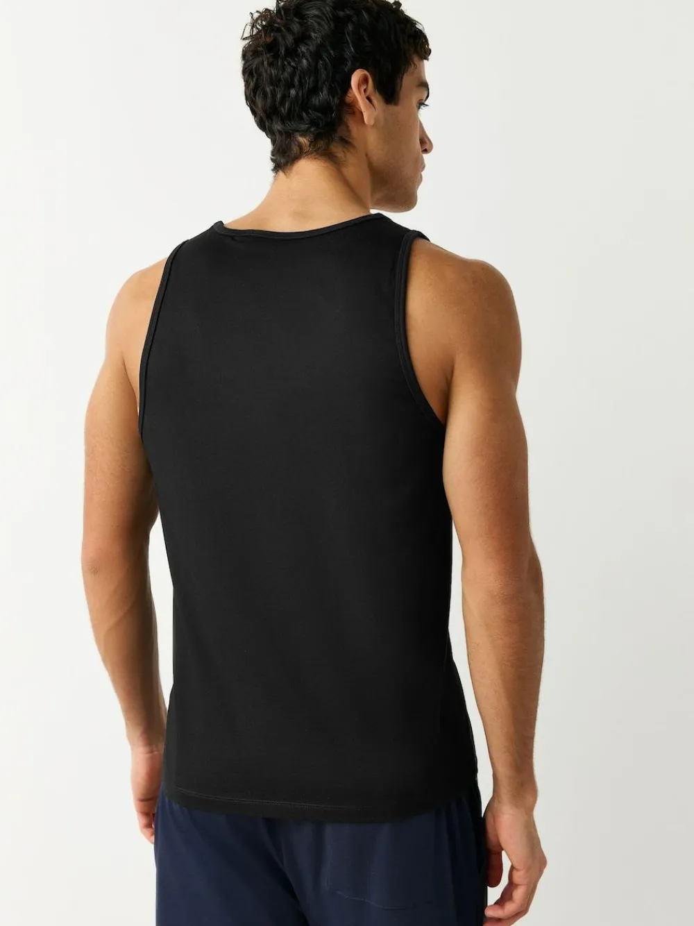 Hot Next 100% Cotton Layering Vests 5 Pack Black